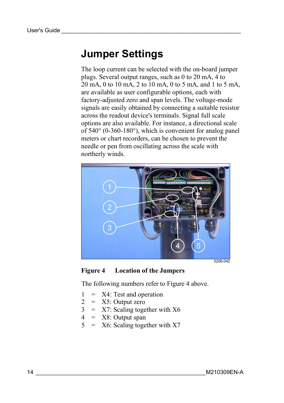 Jumper settings, Figure 4 location of the jumpers | Vaisala WAT12 User Manual | Page 16 / 42