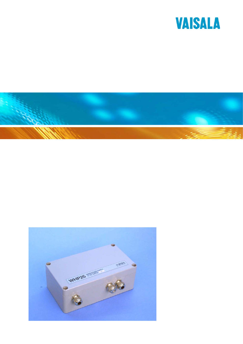 Vaisala WHP25 User Manual | 27 pages