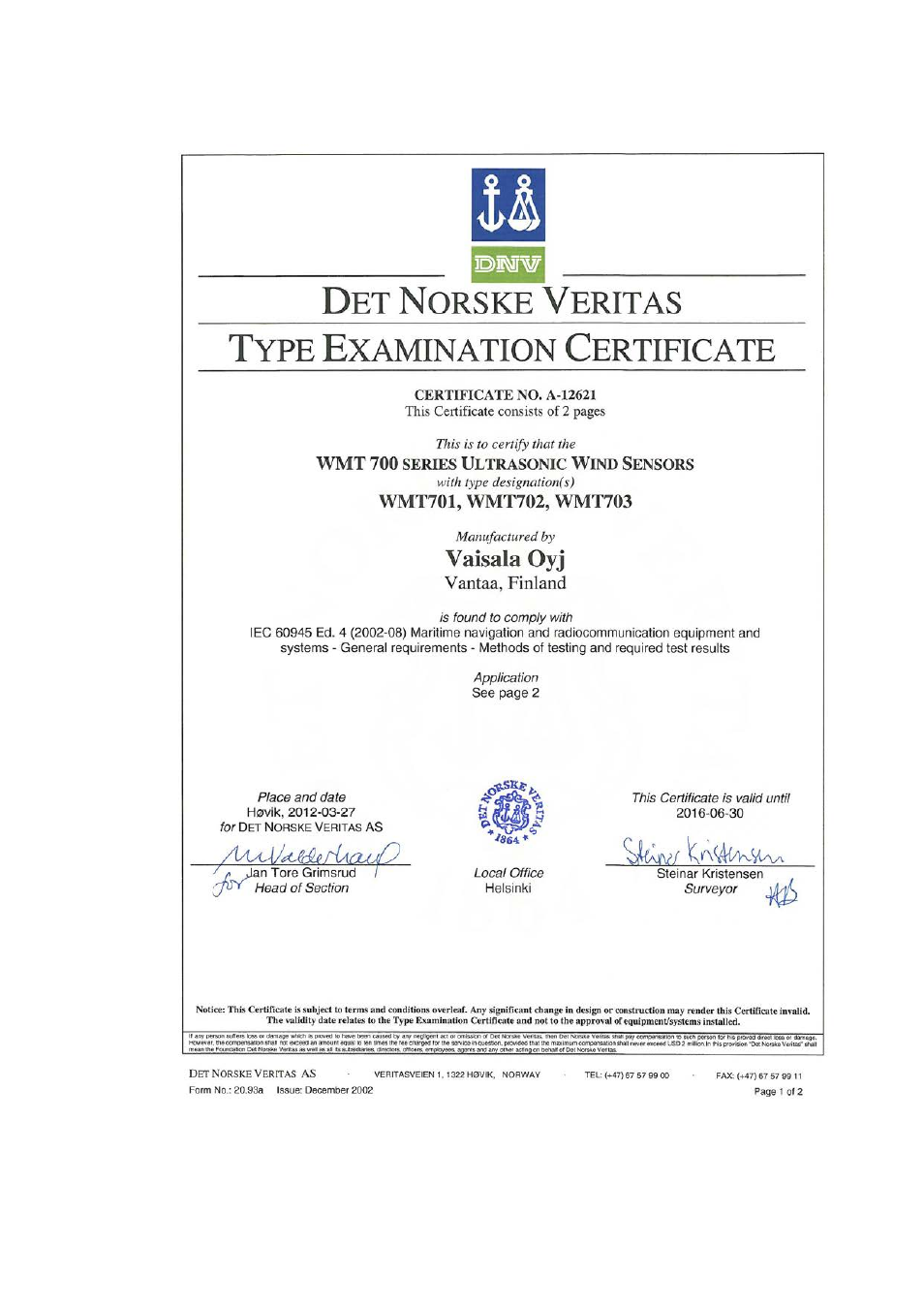 Vaisala WMT700 User Manual | Page 220 / 221