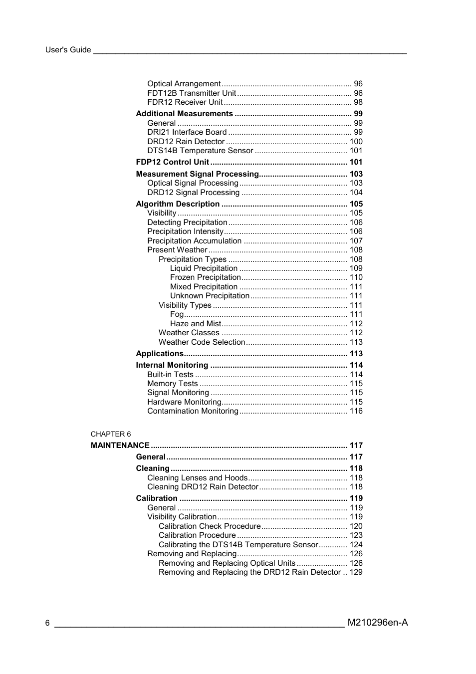 Vaisala FD12P User Manual | Page 6 / 154