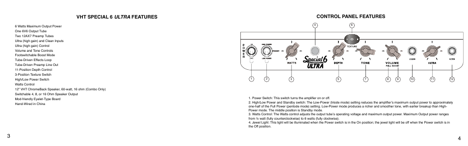 VHT Special 6 Ultra Head User Manual | Page 4 / 11