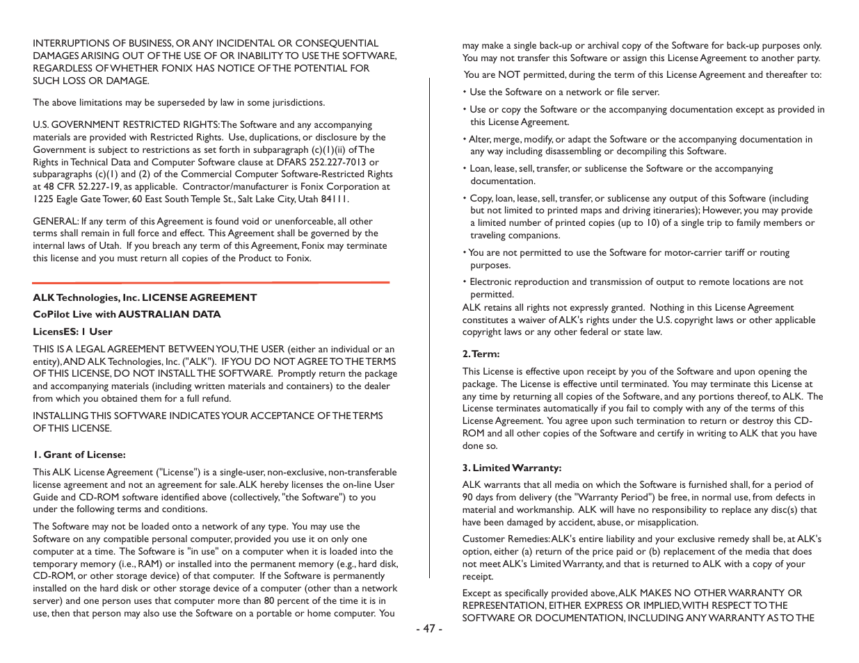 ALK Technologies CoPilot Symbian S60 User Manual | Page 49 / 51