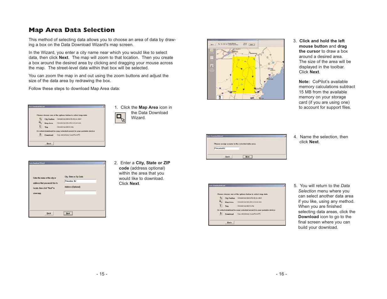 Map area data selection | ALK Technologies CoPilot Truck User Manual | Page 10 / 43