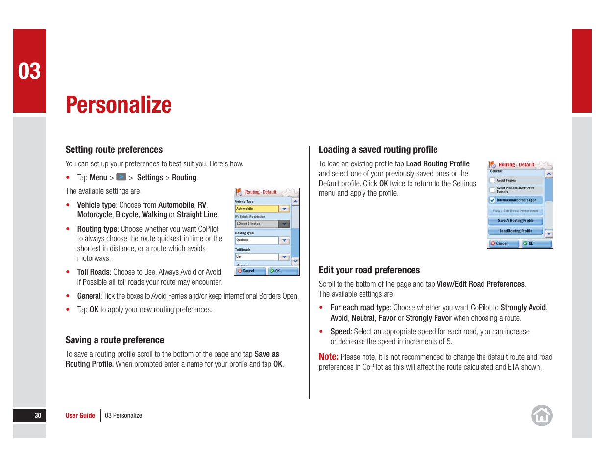 Personalize | ALK Technologies COPILOT LIVE 7 User Manual | Page 30 / 56