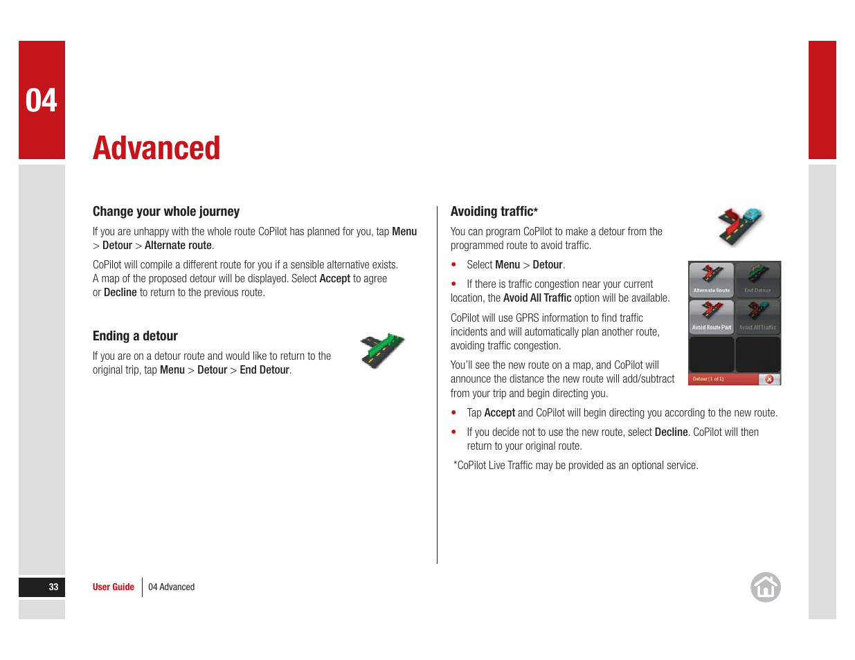 Advanced | ALK Technologies COPILOT LIVE 7 User Manual | Page 33 / 56