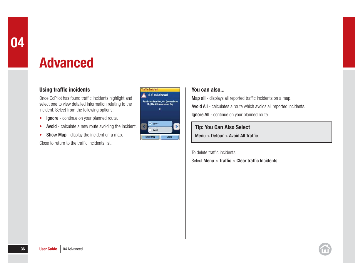 Advanced | ALK Technologies COPILOT LIVE 7 User Manual | Page 36 / 56