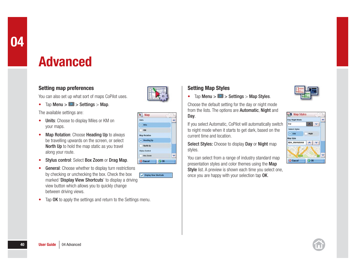 Advanced | ALK Technologies COPILOT LIVE 7 User Manual | Page 40 / 56