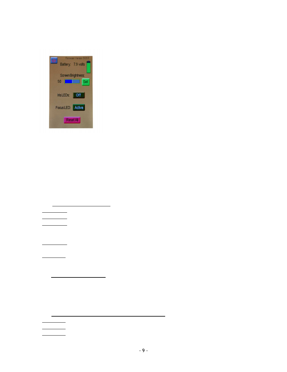 System menu, Troubleshooting | VariZoom VZTOC-F1 User Manual | Page 9 / 10