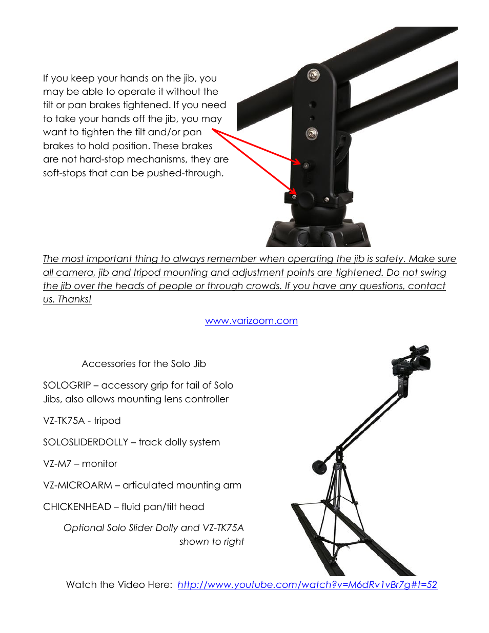 VariZoom SOLO JIB CF KIT User Manual | Page 7 / 7