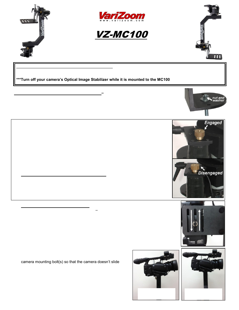 VariZoom VZCS1LK User Manual | 5 pages