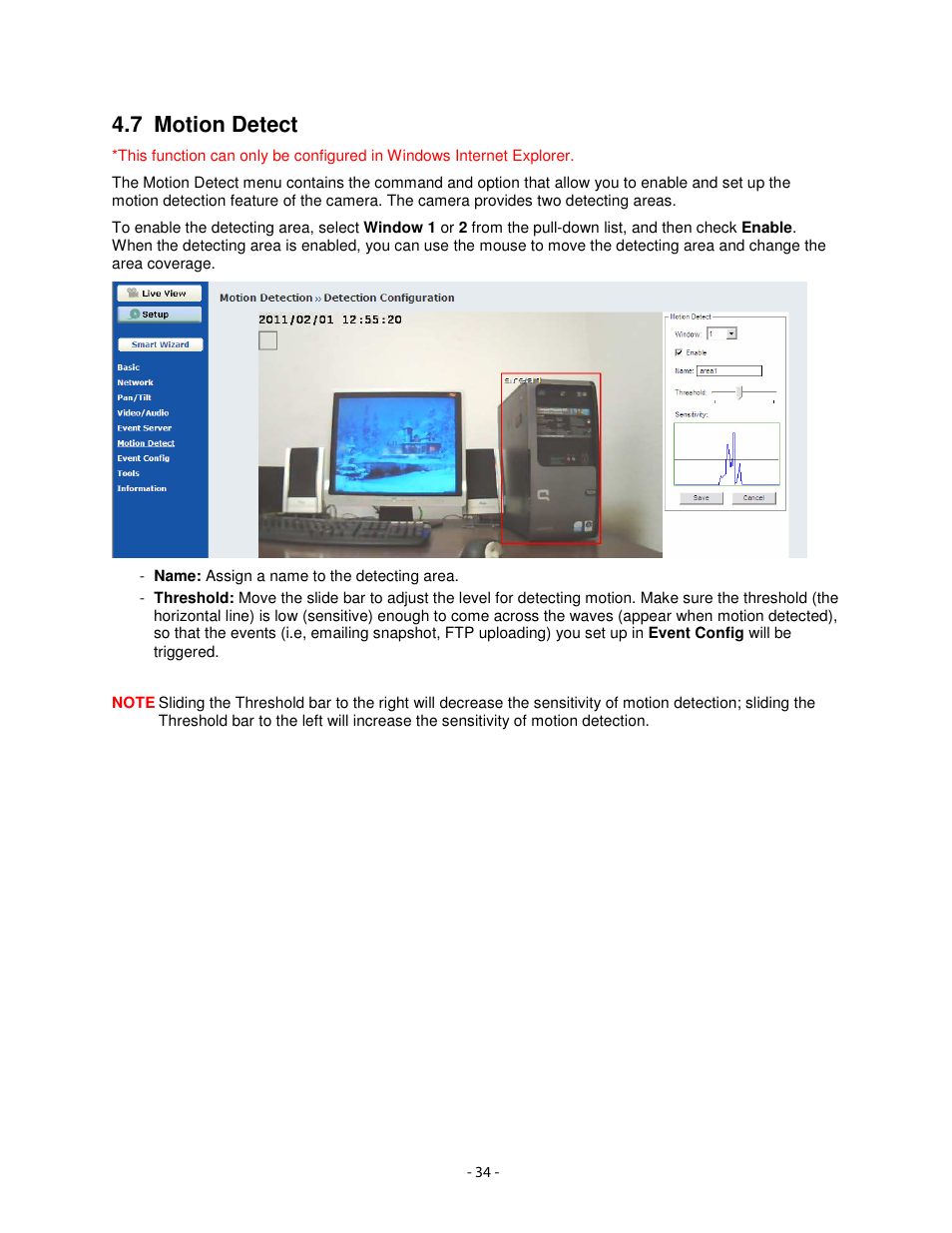 7 motion detect | Airlink101 AICN1747W User Manual | Page 35 / 74