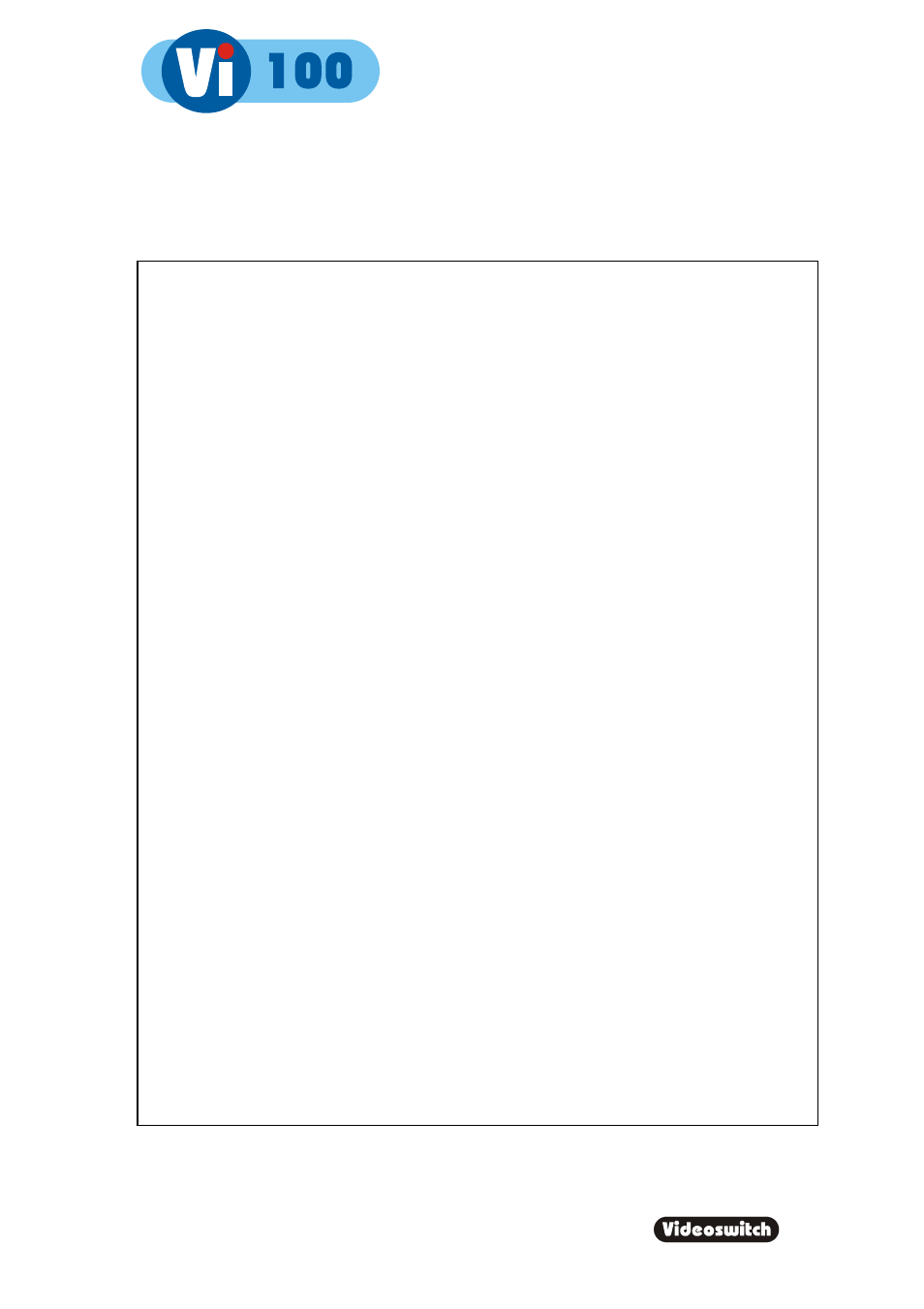 Digital recorder | Videoswitch Vi100 User Manual | Page 37 / 37