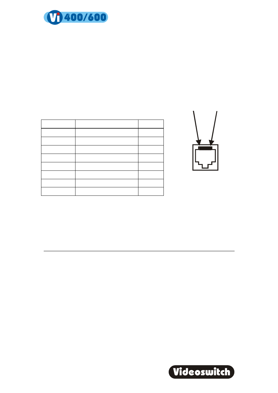 Digital recorder, Pin1 pin8 | Videoswitch Vi600 User Manual | Page 60 / 70