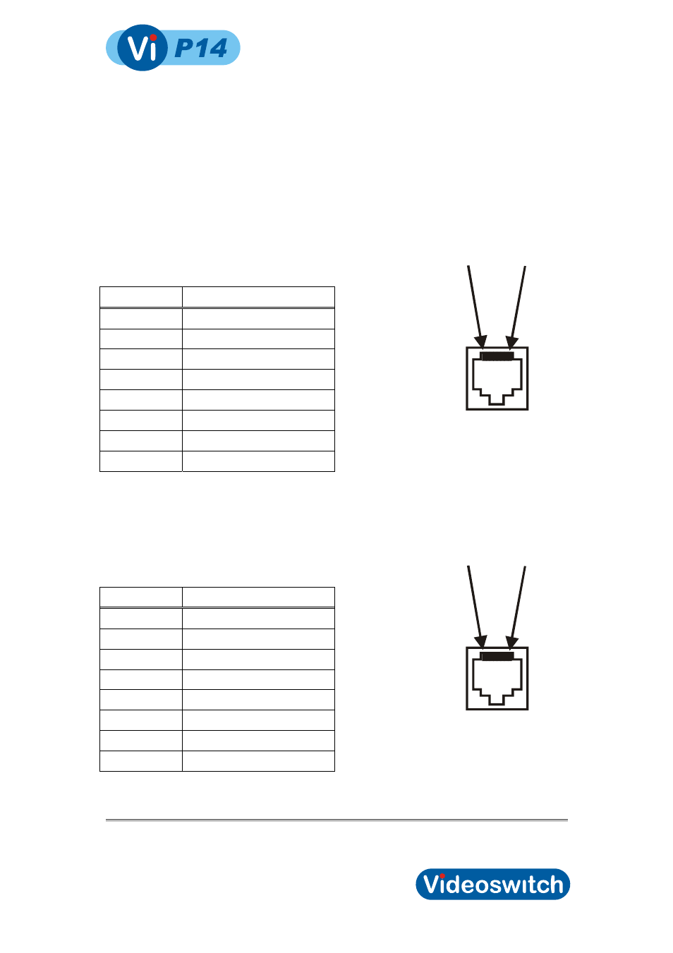 5 technical data, 1 remote keyboard (lower connector), 2 alarms (upper connector) | Technical data, Remote keyboard (lower connector), Alarms (upper connector), Video processor, Pin1 pin8 | Videoswitch Vi-Q4C1 User Manual | Page 16 / 22