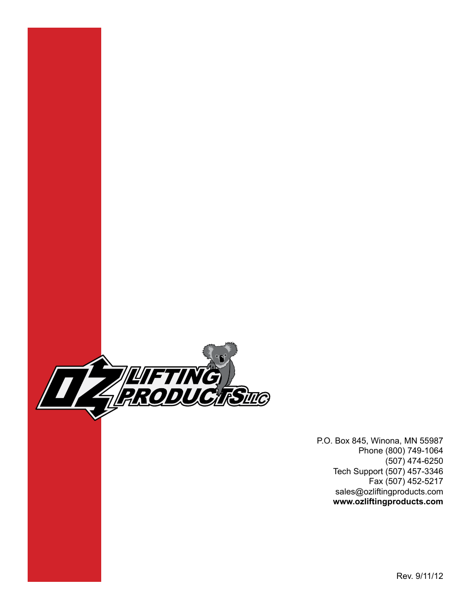 OZ Lifting Products Premium Lever Hoist OM User Manual | Page 20 / 20