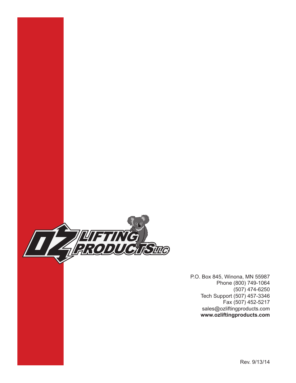 OZ Lifting Products Beam Trolleys OM User Manual | Page 8 / 8