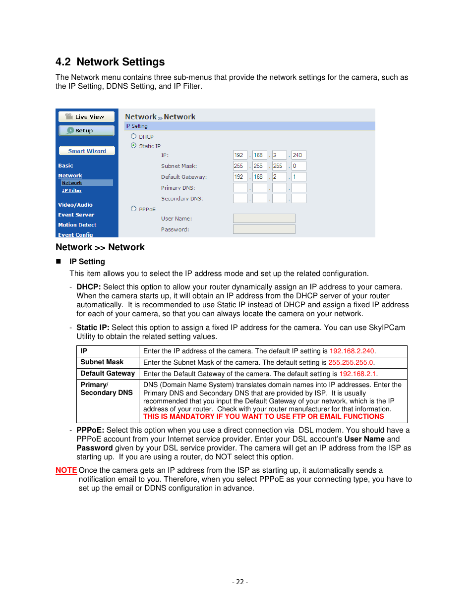 2 network settings | Airlink101 AIC1620W User Manual | Page 23 / 76