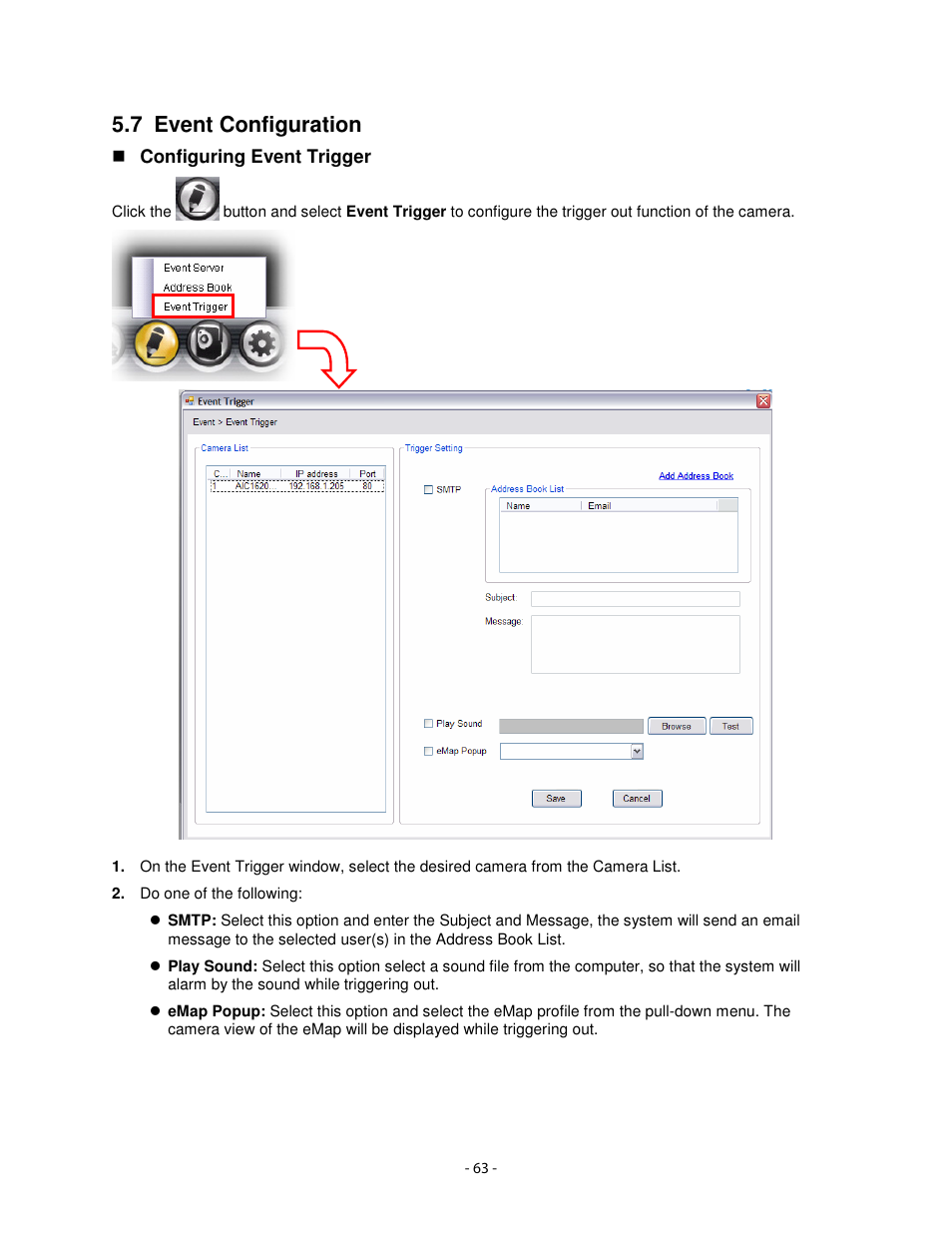 7 event configuration | Airlink101 AIC1620W User Manual | Page 64 / 76