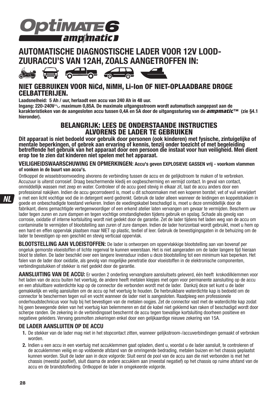 TecMate Optimate6 User Manual | Page 28 / 44