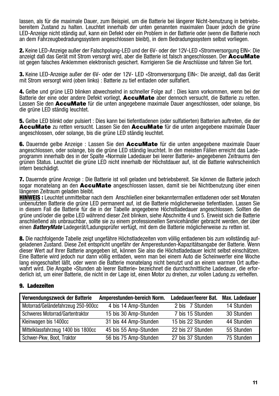 TecMate Accumate 6/12 User Manual | Page 11 / 24