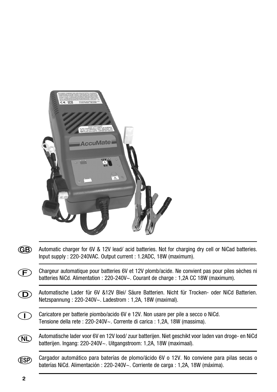 TecMate Accumate 6/12 User Manual | Page 2 / 24