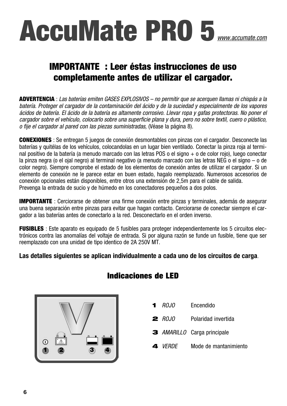 Accumate pro 5 | TecMate Accumate PRO-5 User Manual | Page 6 / 8