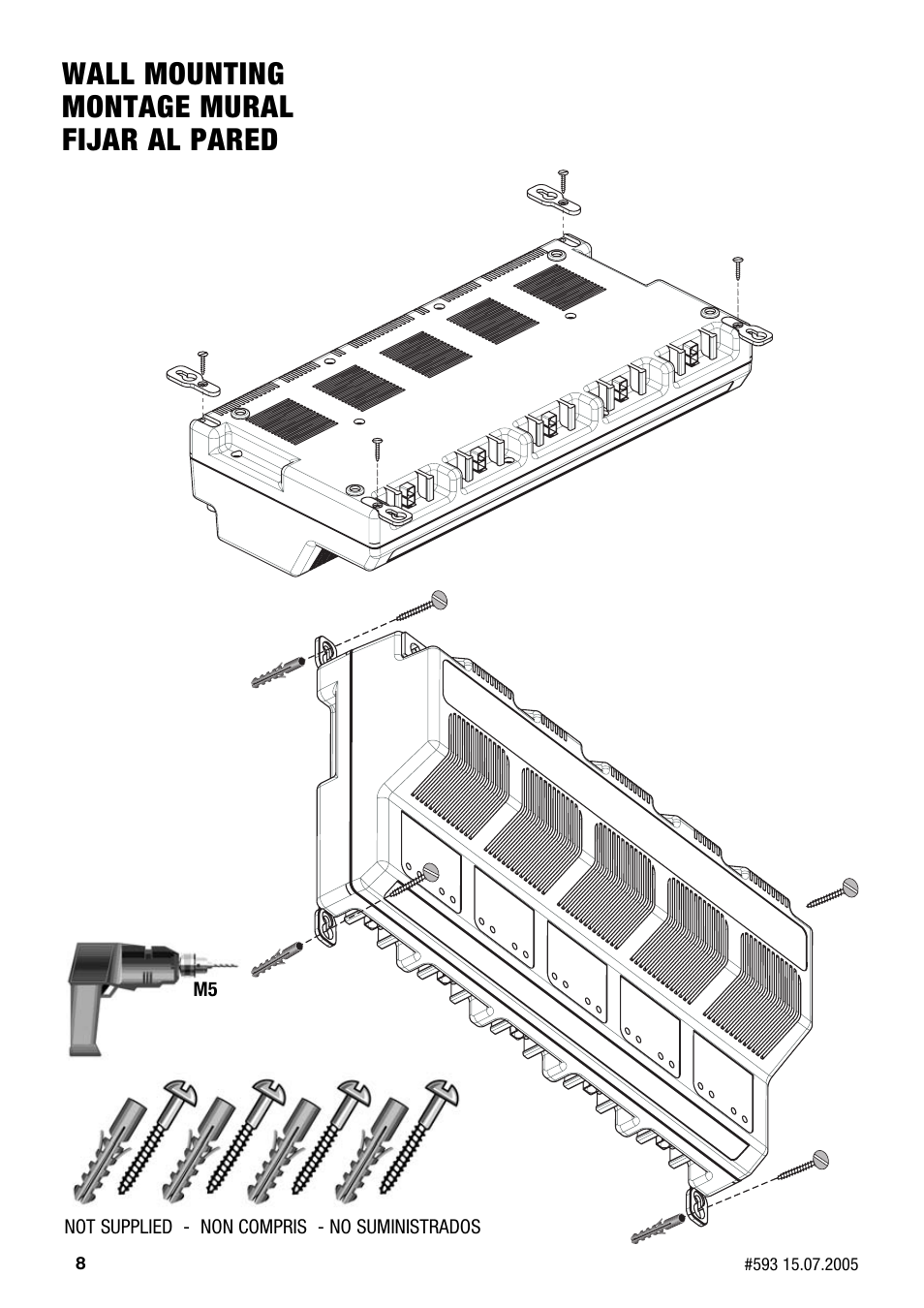 Wall mounting montage mural fijar al pared | TecMate Accumate PRO-5 User Manual | Page 8 / 8