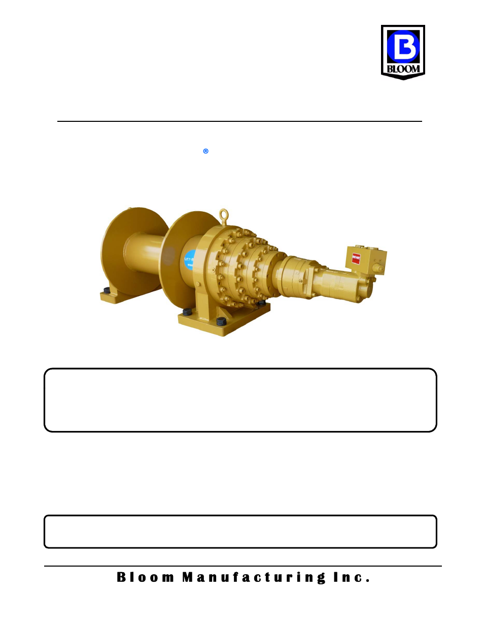 Bloom Manufacturing LS80K Series User Manual | 8 pages