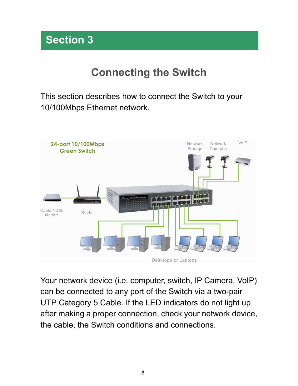 Connecting the switch | Airlink101 ASW324V2 User Manual | Page 9 / 13