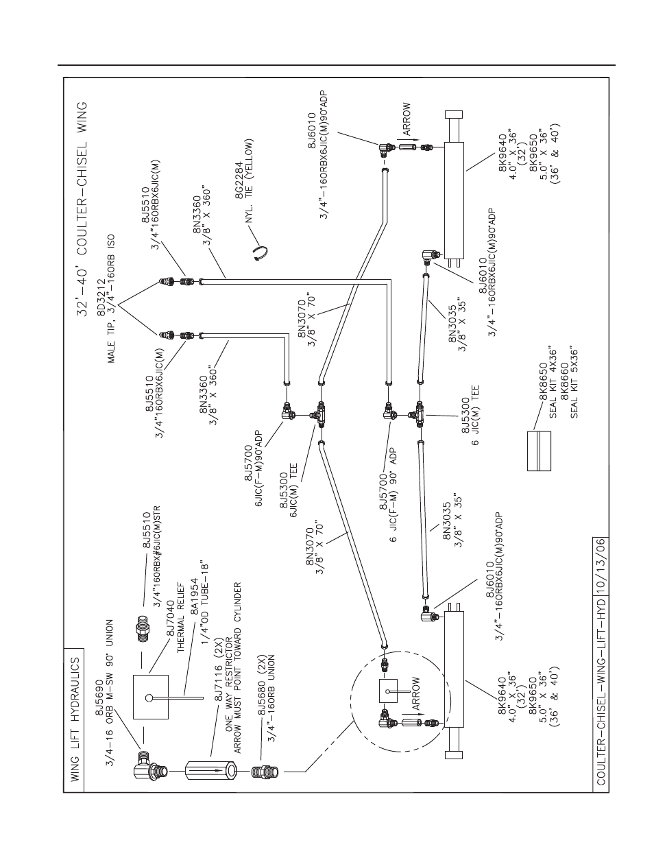 32'-40' wing lift hydraulics, 32’-40’ wing lift hydraulics -15 | Summers Disk-Chisel User Manual | Page 97 / 119