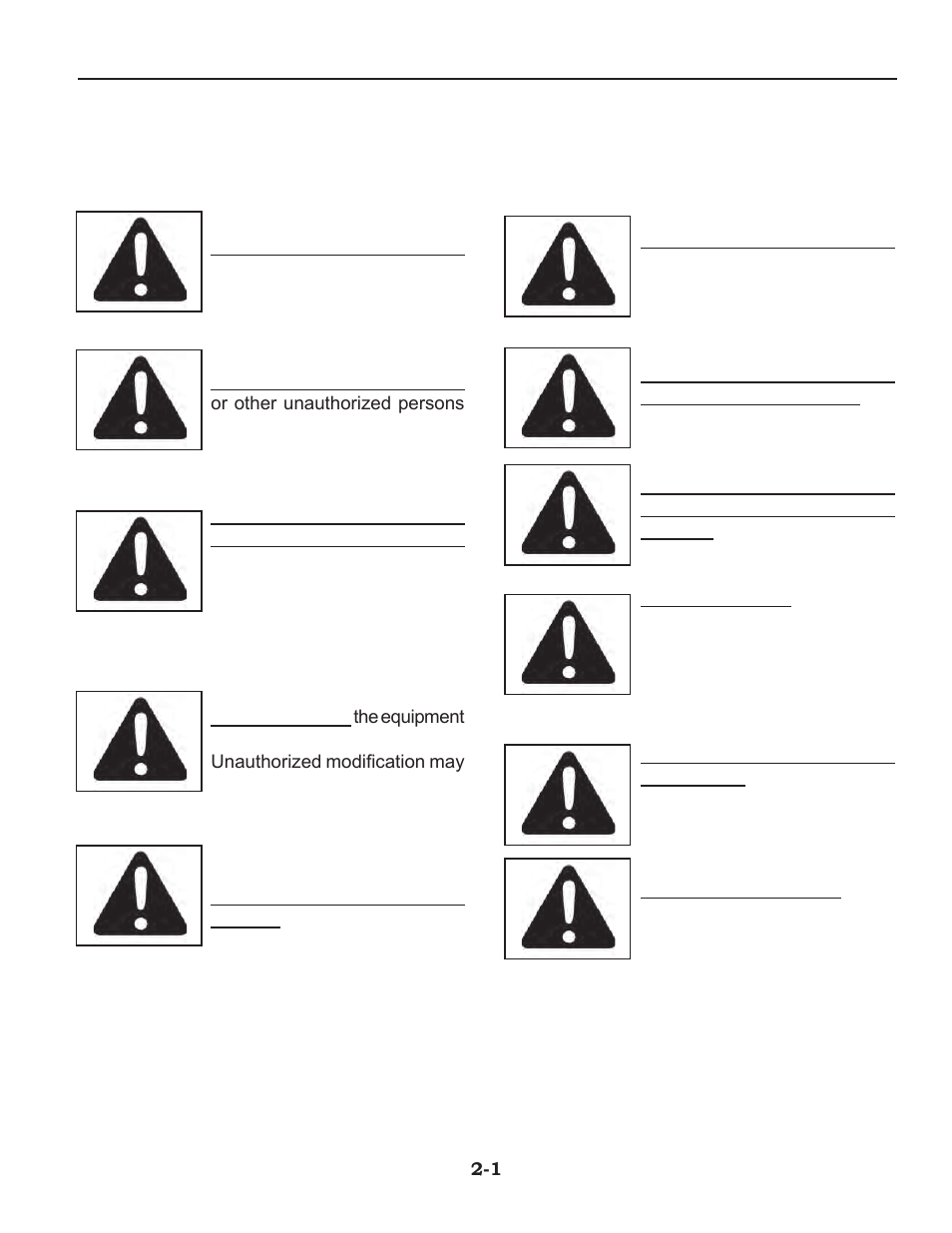 Section 2 - assembly, Assembly safety practices, General assembly safety practices -1 | Summers 2510 DT User Manual | Page 11 / 98