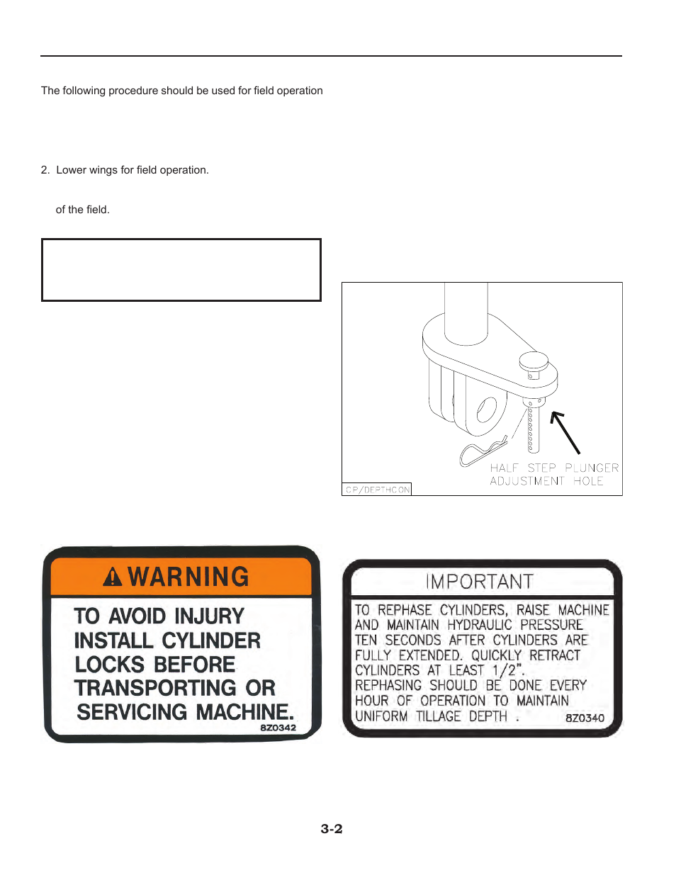 Field operation, Field operation and transporting -2 – 3-3 | Summers 2510 DT User Manual | Page 58 / 98