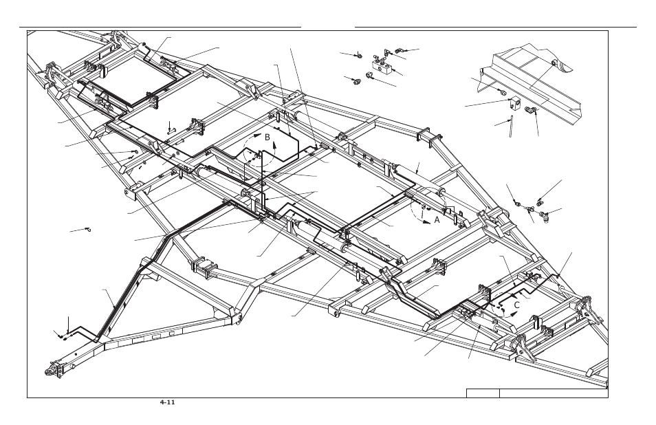 47' wing fold hydraulic system, Hydraulic wing lift 47’ -11, 1 when assembling | Ab c | Summers 2510 DT User Manual | Page 73 / 98