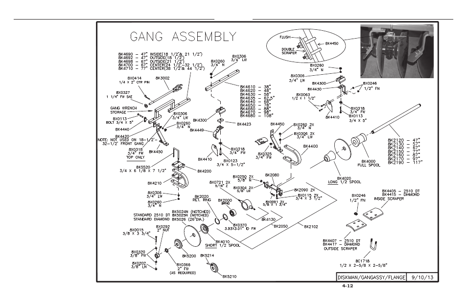 Gang assembly, Gang assemblies -12 | Summers 2510 DT User Manual | Page 74 / 98