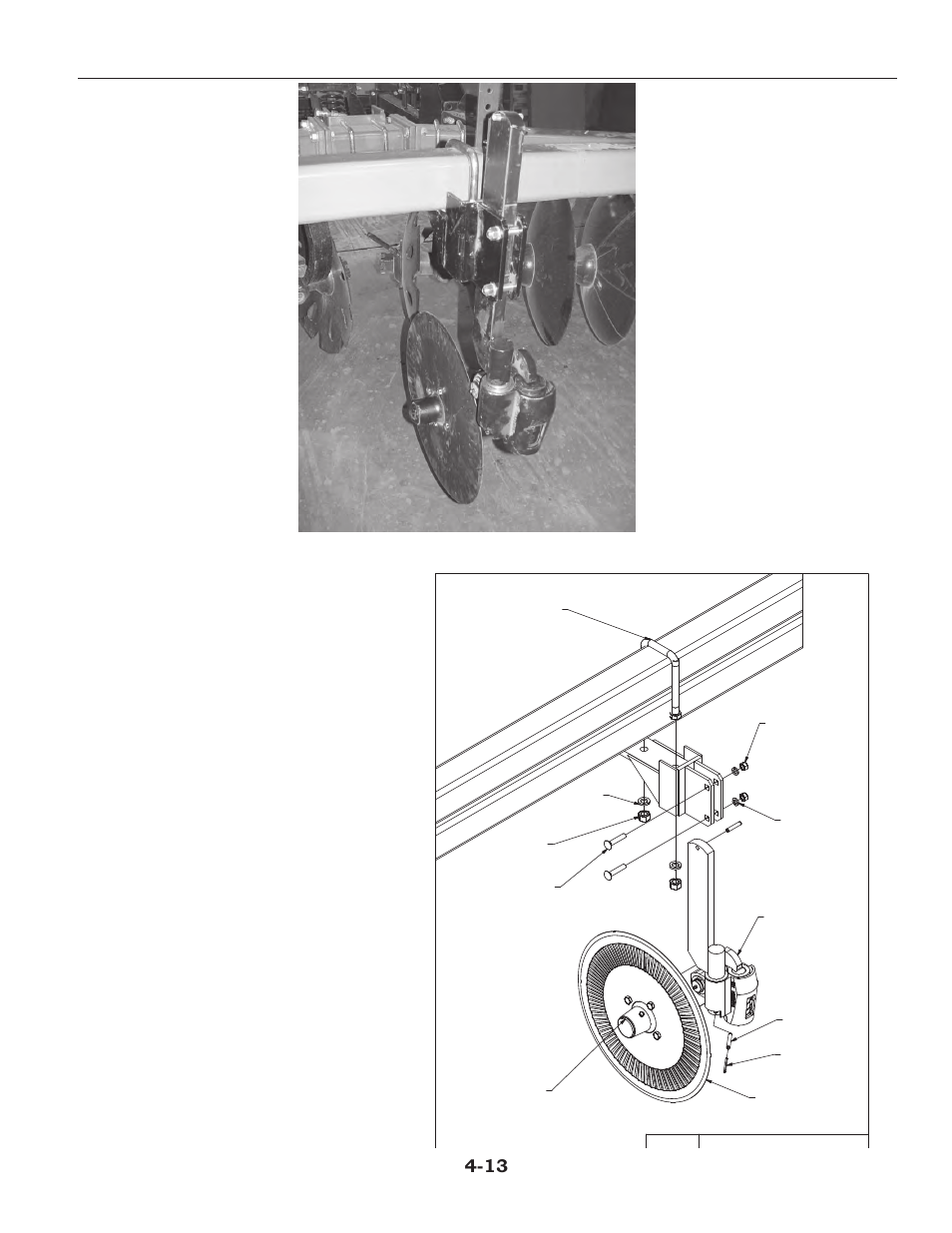 Disk coulter assembly, 8k6890 coulter option -13, Rear center - ahead of rear gangs | Summers 2510 DT User Manual | Page 75 / 98