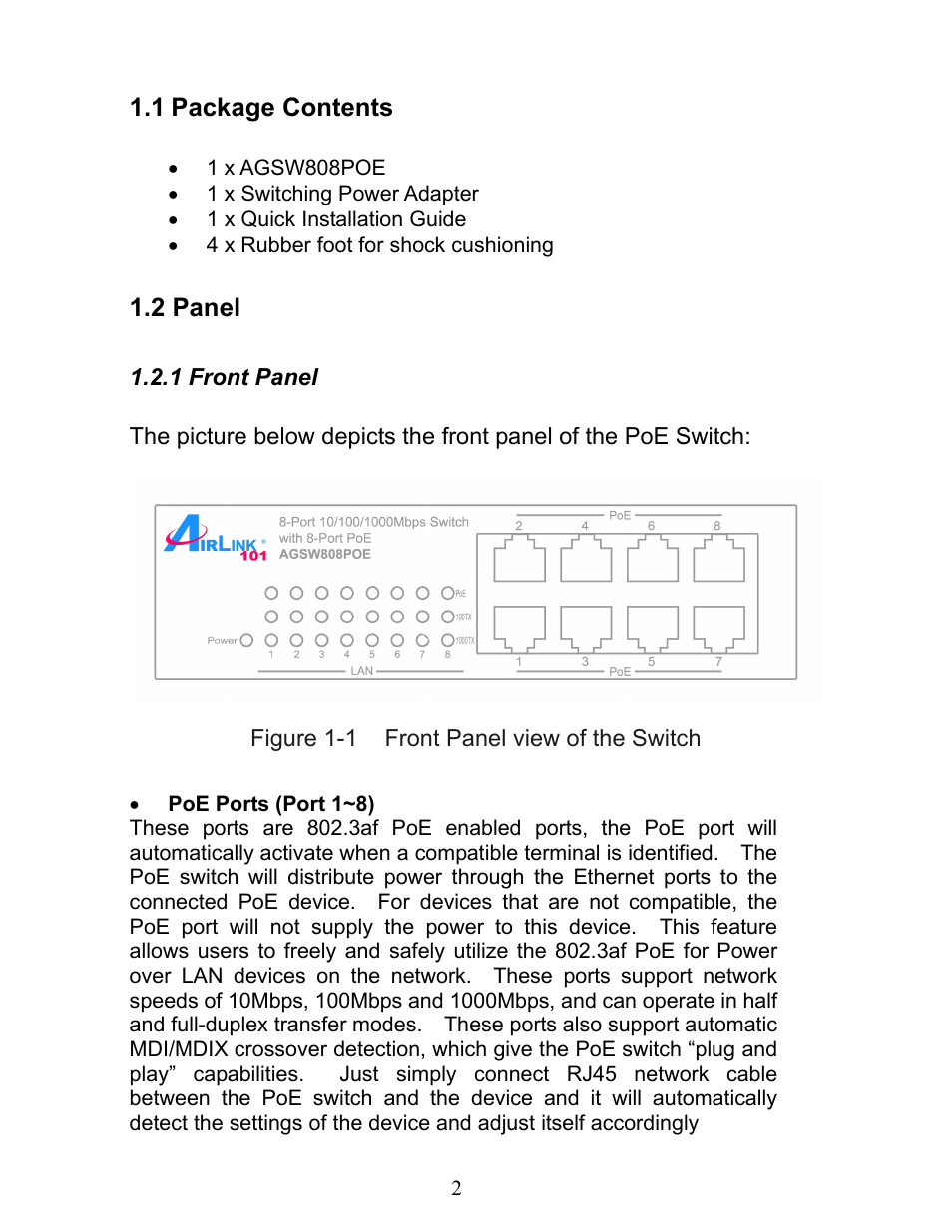 Airlink101 AGSW808POE User Manual | Page 3 / 9