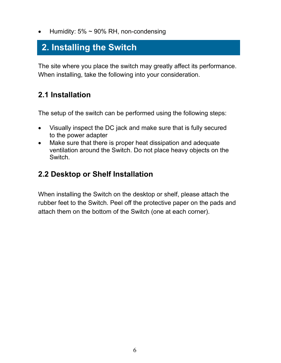 Installing the switch | Airlink101 AGSW808POE User Manual | Page 7 / 9