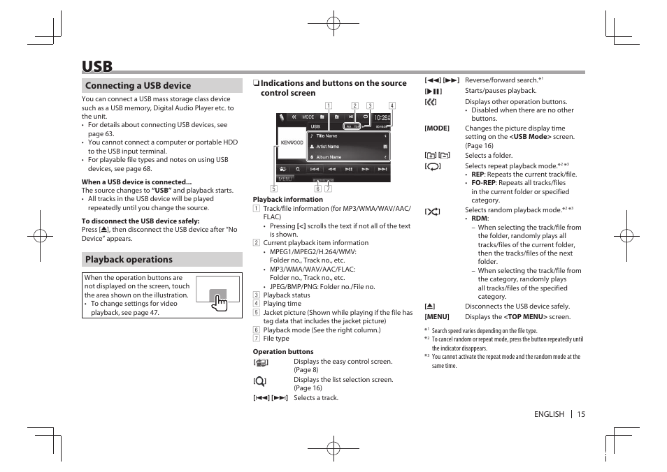 Kenwood DDX5901HD User Manual | Page 15 / 76