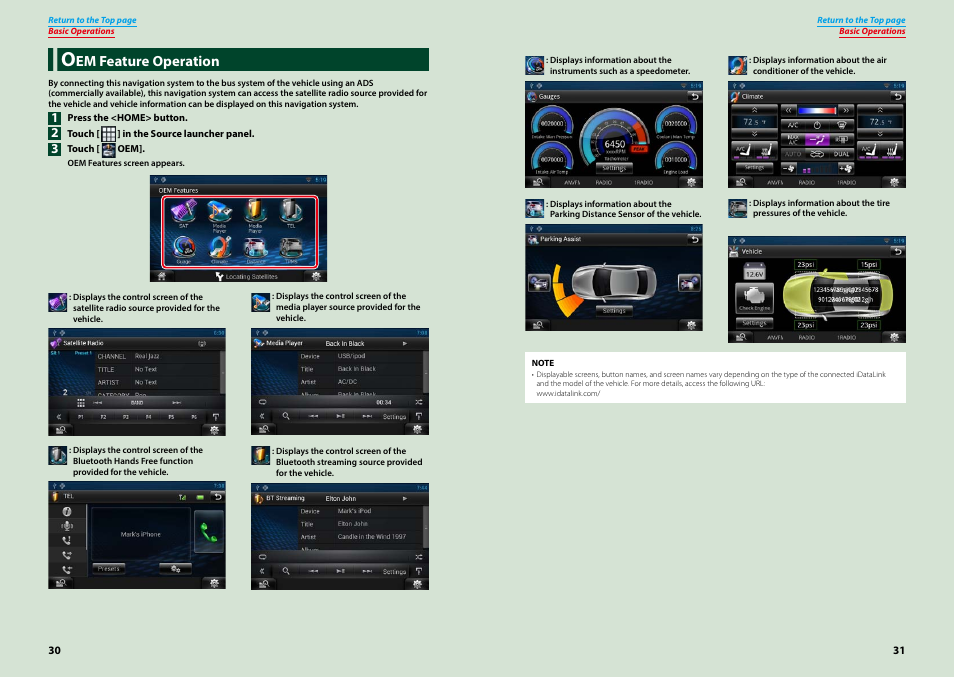 Oem feature operation | Kenwood DNN770HD User Manual | Page 16 / 87