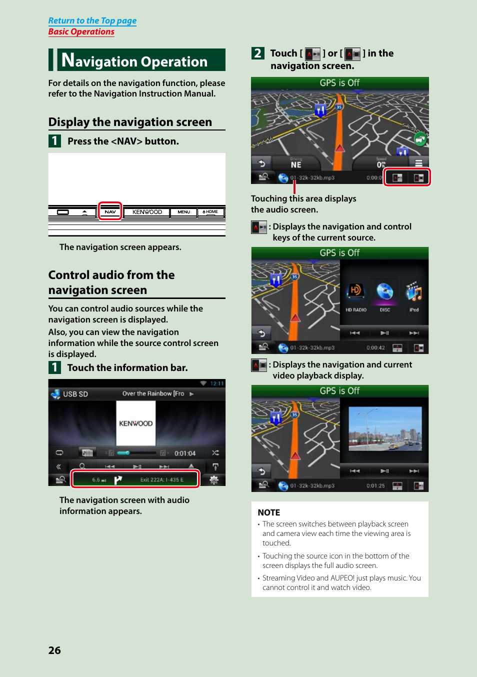 Navigation operation, Avigation operation | Kenwood DNN991HD User Manual | Page 27 / 178