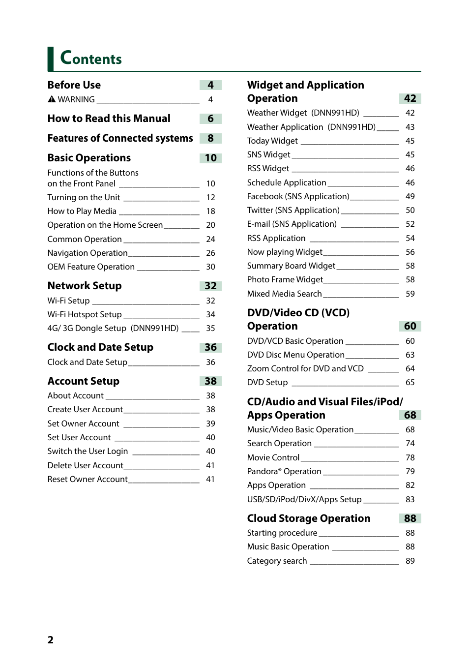 Kenwood DNN991HD User Manual | Page 3 / 178