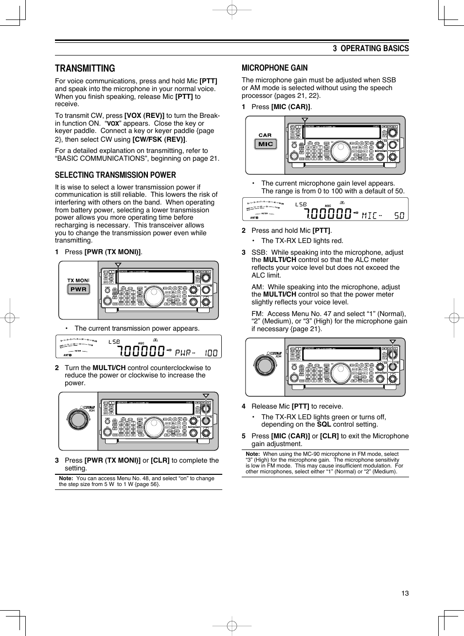 Transmitting | Kenwood TS-590S User Manual | Page 21 / 92