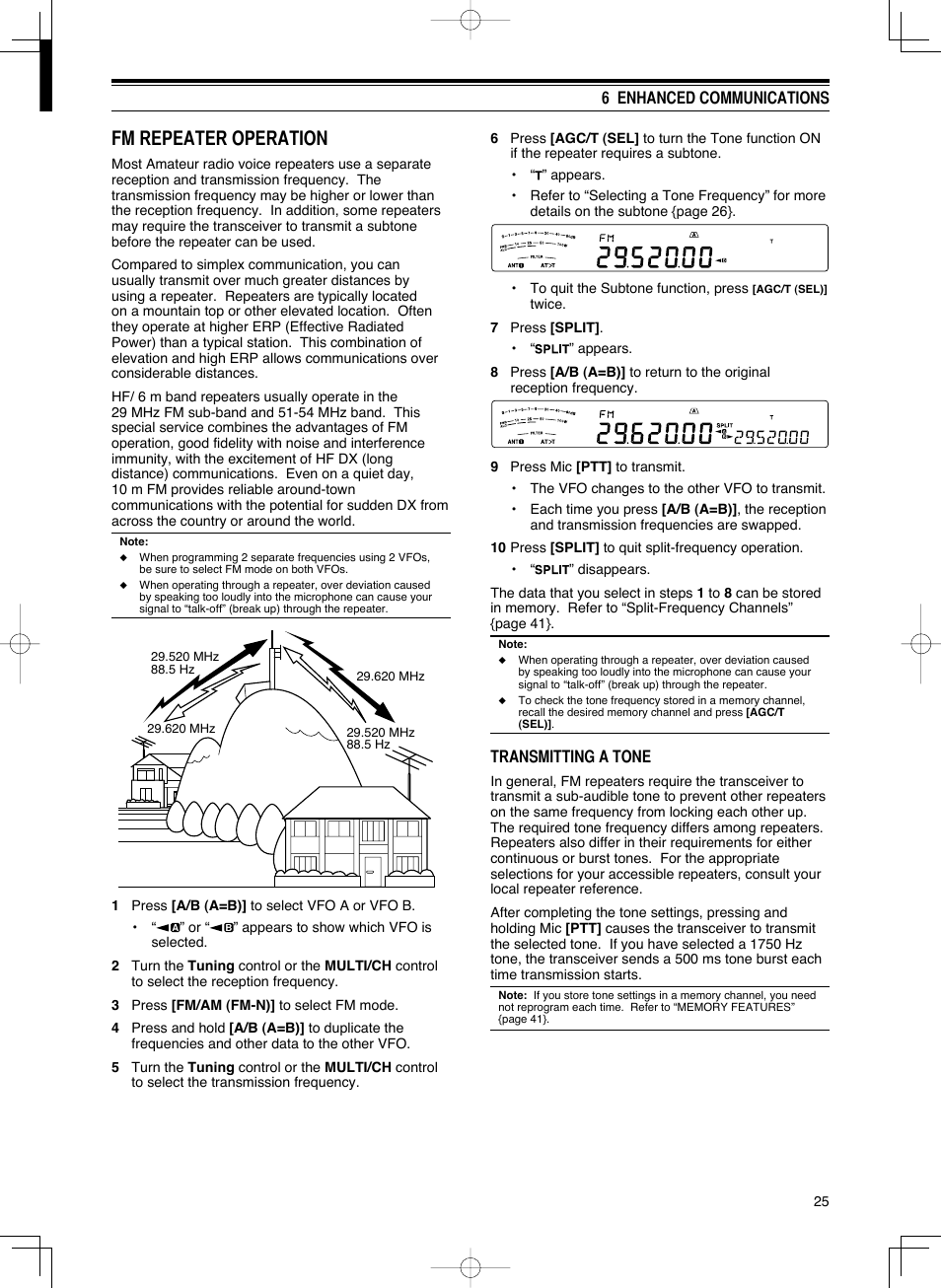 Fm repeater operation, 6 enhanced communications, Transmitting a tone | Kenwood TS-590S User Manual | Page 33 / 92