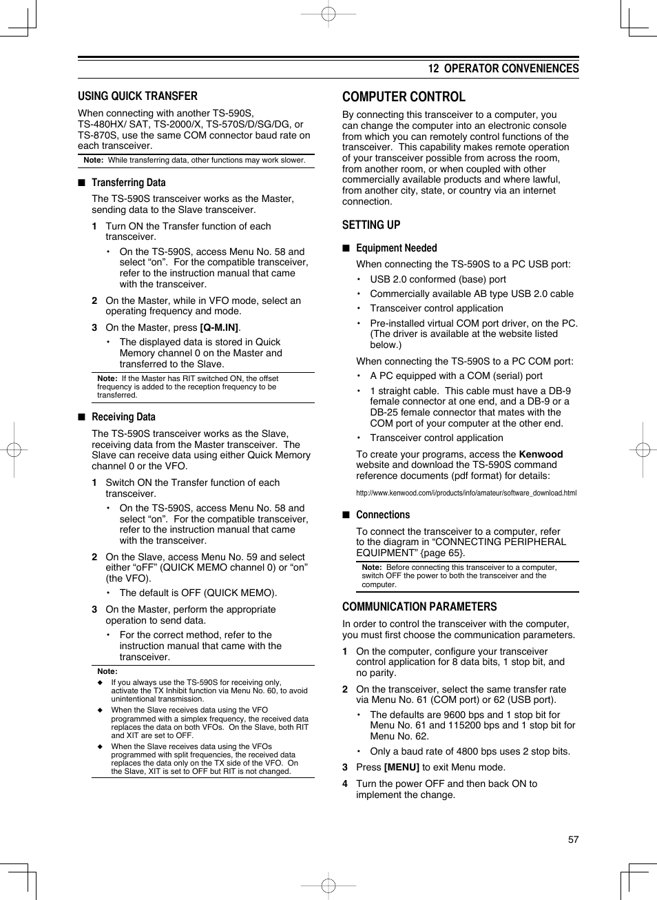 Computer control | Kenwood TS-590S User Manual | Page 65 / 92