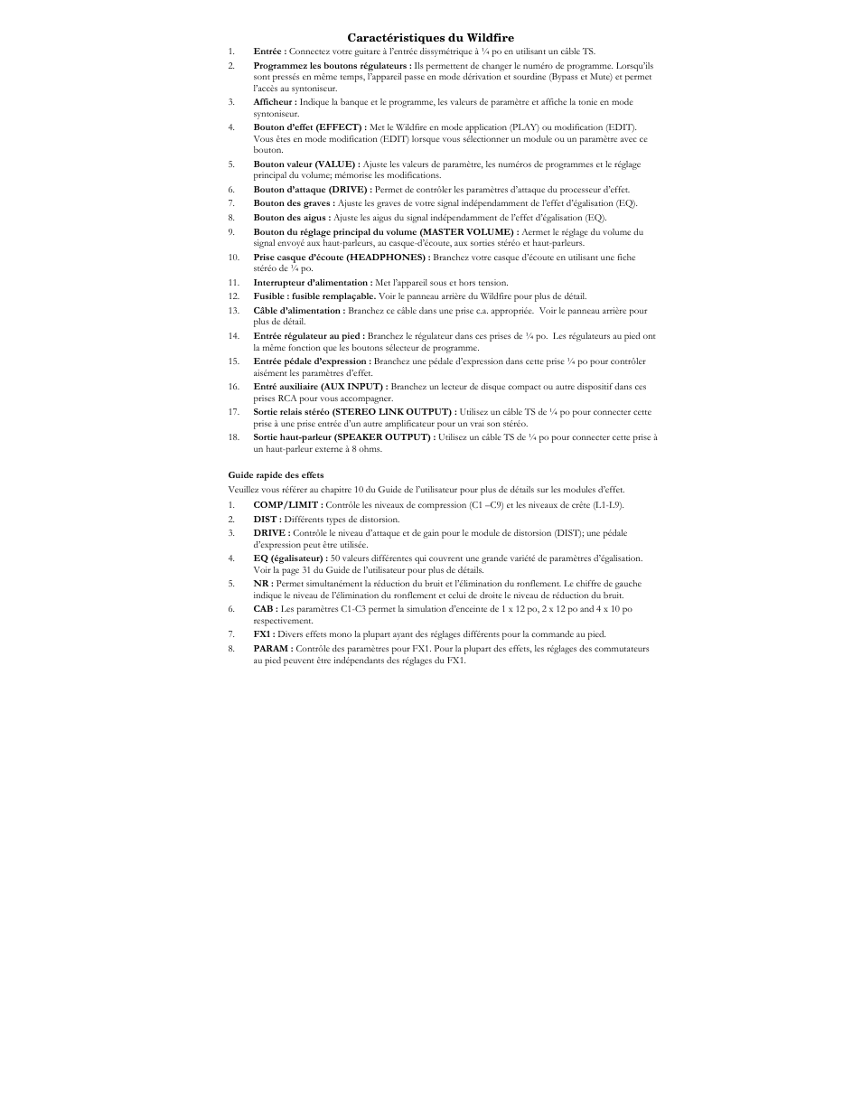 ALESIS WILDFIRE 15 User Manual | Page 9 / 16