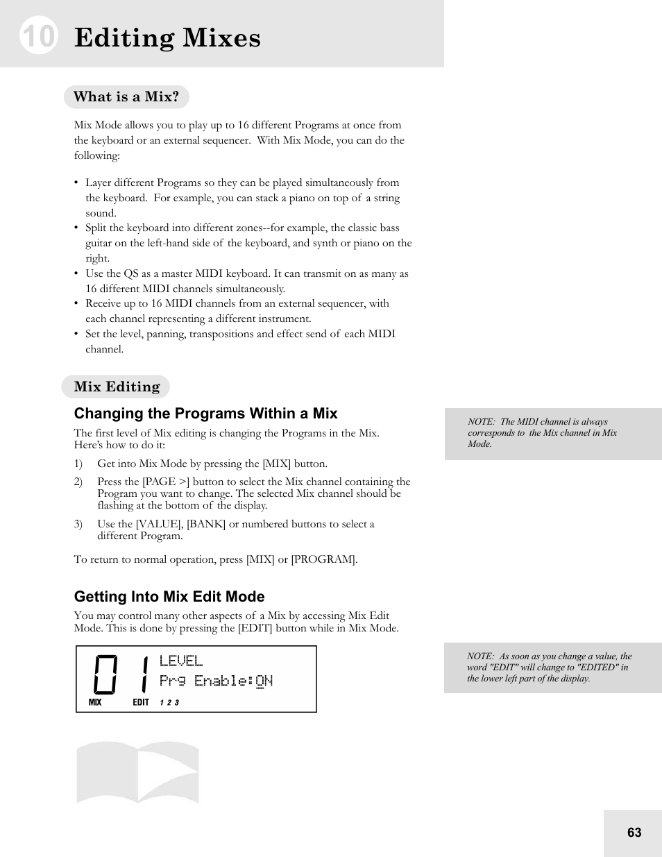 Editing mixes | ALESIS QS6.2 User Manual | Page 65 / 105