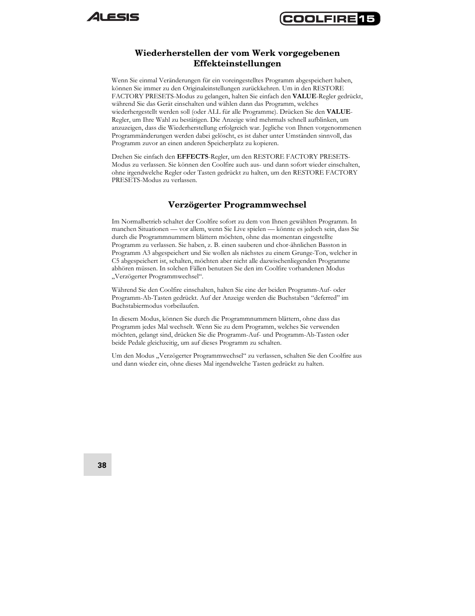 ALESIS COOLFIRE 15 User Manual | Page 40 / 51
