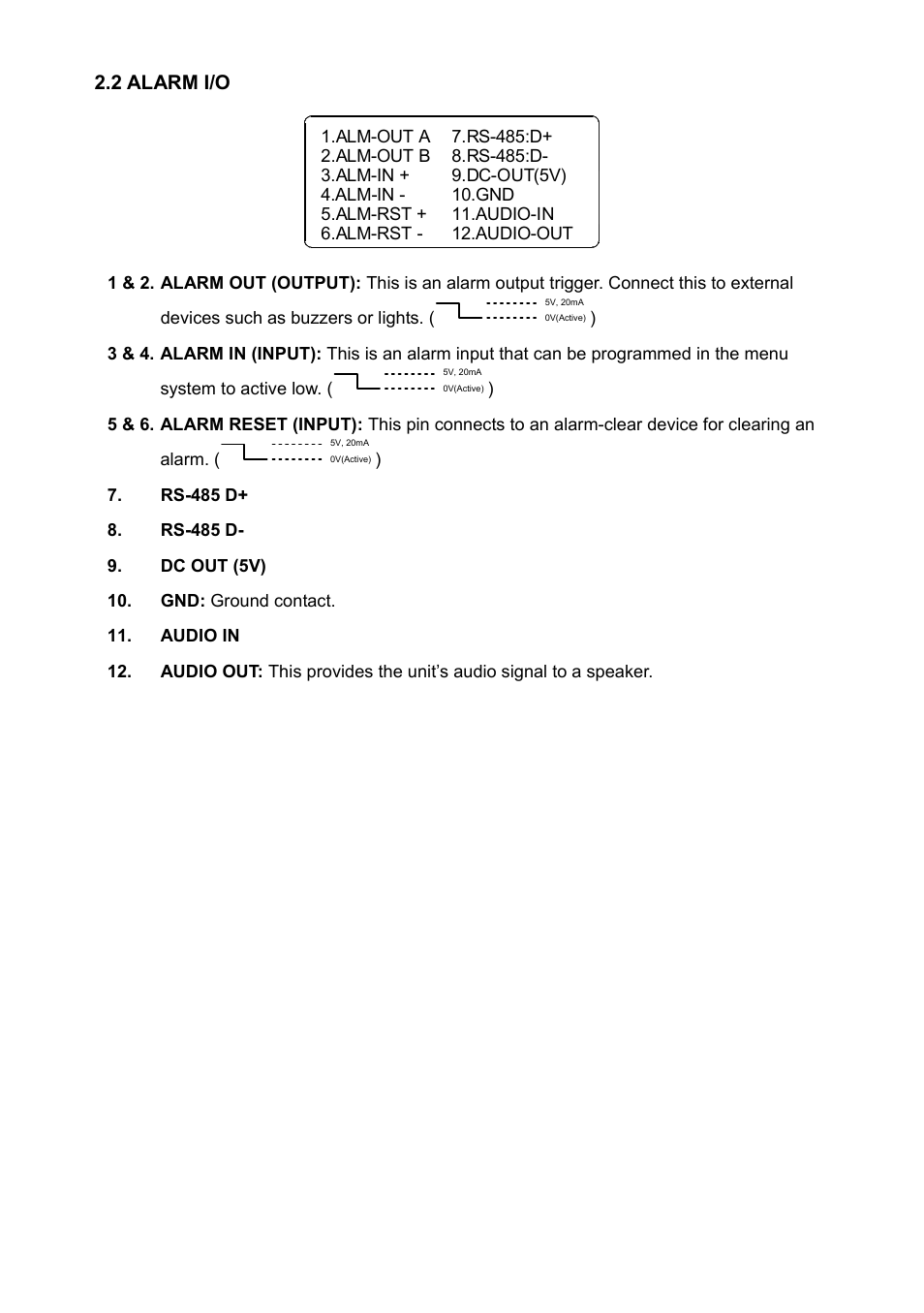 2 alarm i/o | Approach Tech Appro IP Camera LC-7314 User Manual | Page 11 / 106