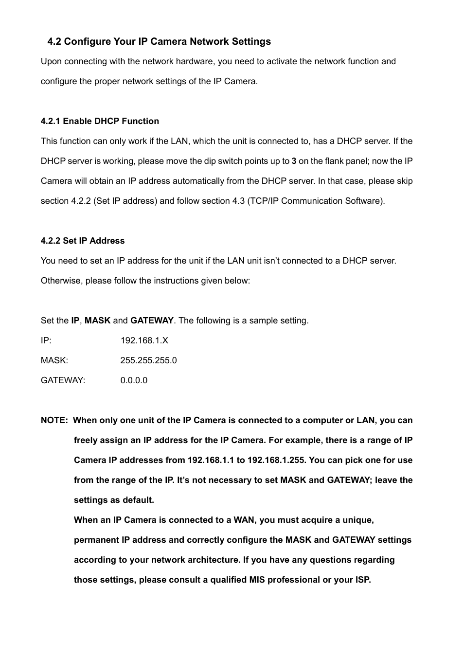 2 configure your ip camera network settings, 1 enable dhcp function, 2 set ip address | Onfigure, Ip c, Amera, Etwork, Ettings | Approach Tech Appro IP Camera LC-7314 User Manual | Page 20 / 106