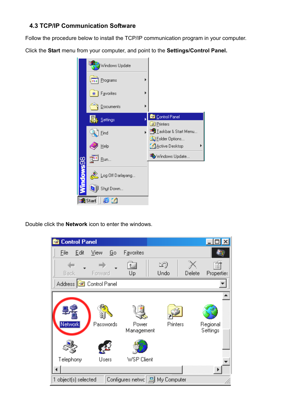 3 tcp/ip communication software, 3 tcp/ip c, Ommunication | Oftware | Approach Tech Appro IP Camera LC-7314 User Manual | Page 22 / 106